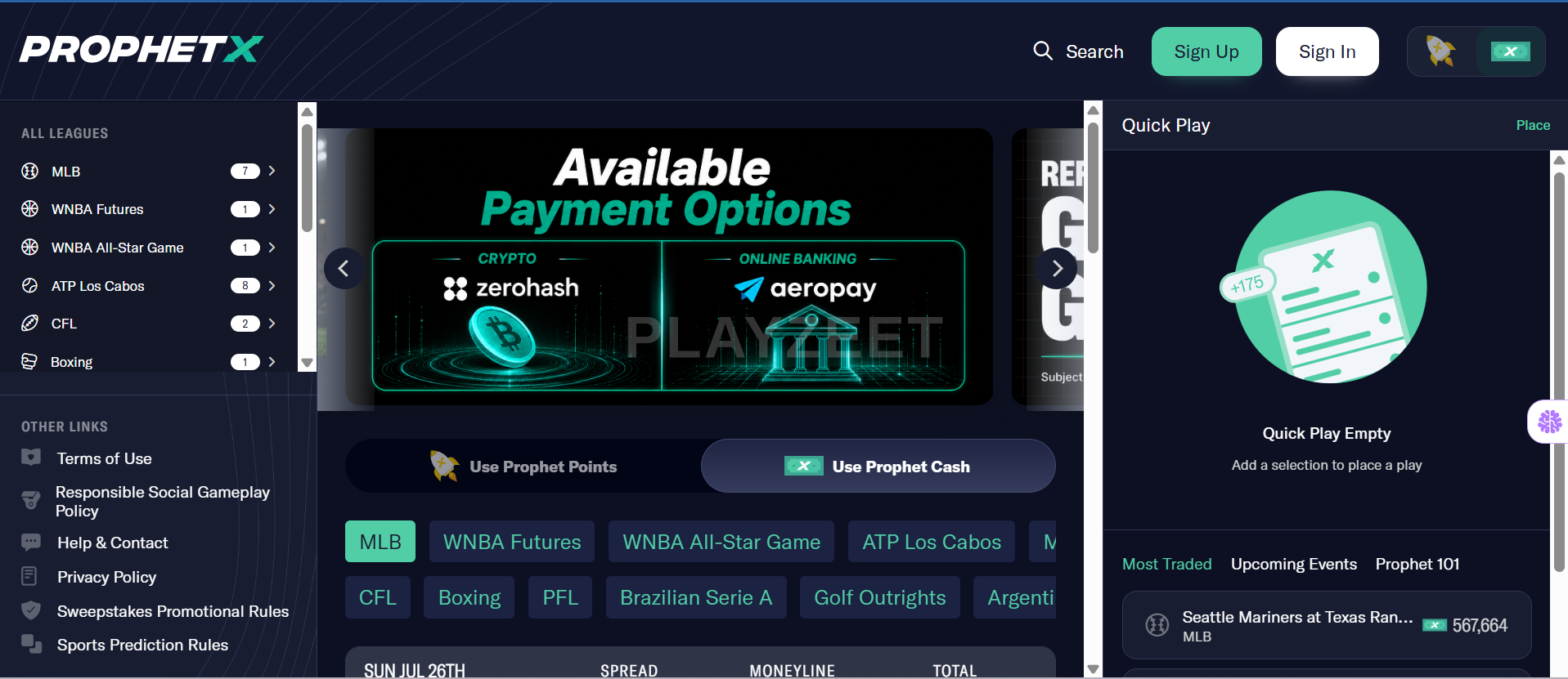ProphetX Prediction Market 