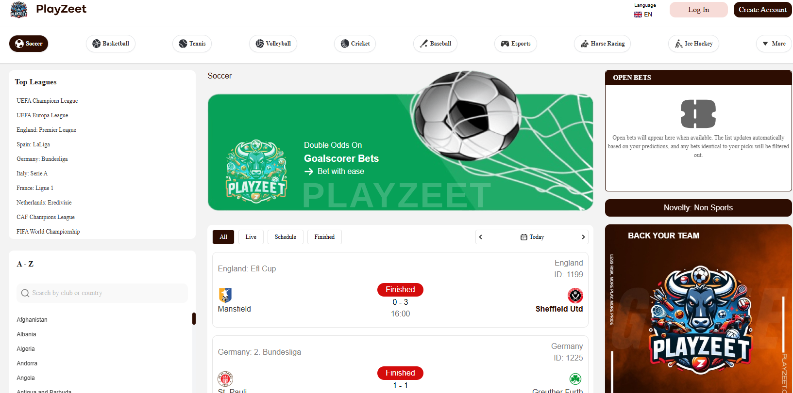 Two users matching a stake on PlayZeet peer-to-peer betting exchange